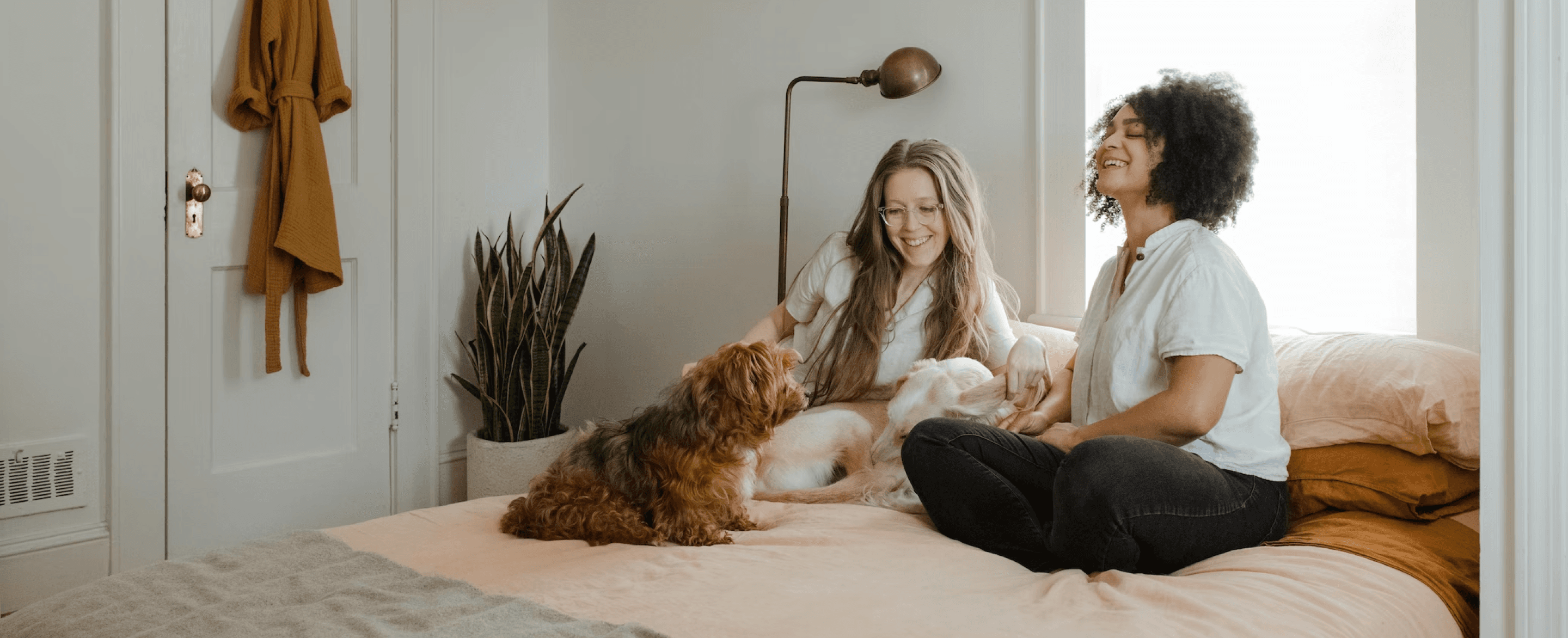 Happy couple with dog